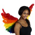 thumbnail image 3 of Adult Rainbow Feather Costume Wings - Large Angel Fairy Pride Halloween-Cosplay Wing, 3 of 4