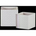 thumbnail image 1 of Urban Trends Collection 37317 Ceramic Square Pot with Embossed Lattice Square Design Body, White - Set of 2, 1 of 1