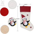 thumbnail image 2 of Gustave 18.5" Large Christmas Stockings Decorations, Penguin Fireplace Hanging Stockings for Family Holiday Decor, 2 of 7