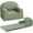 Green, variant on EastVita Sofa Chair, 2-in-1 Convertible Toddler Couch Lounge, Comfy Fold Out Teddy Fleece Fabric Children's Sofa Bed for Playroom, Bedroom