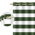 thumbnail image 4 of Nanqianyi Dark Green Whiter Horizontal Striped Blackout Curtains 2 Panels Per Set 52"x63", Grommet Top Thermal Insulated Window Drapes for Living Room Bedroom, 4 of 10