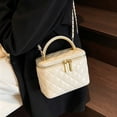 thumbnail image 7 of Rumanland Women's White Quilted Top Handle Crossbody Bag, 7 of 7