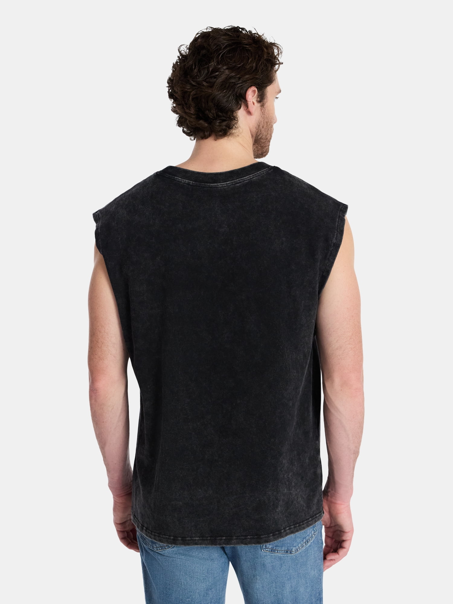 Post Malone Men's & Big Men's Washed Sleeveless Heavyweight Cotton Muscle Tank Top, Sizes XS-3XL