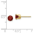 thumbnail image 3 of 14k Yellow Gold 5mm Garnet Stud Earrings January Birthstone Gemstone, 3 of 7