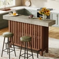 thumbnail image 6 of Tribesigns Home Bar Unit, Modern 2-Tier Bar Table with Footrest, Corner Mini Coffee Bar Cabinet for Home Kitchen Pub, Brown, 6 of 8