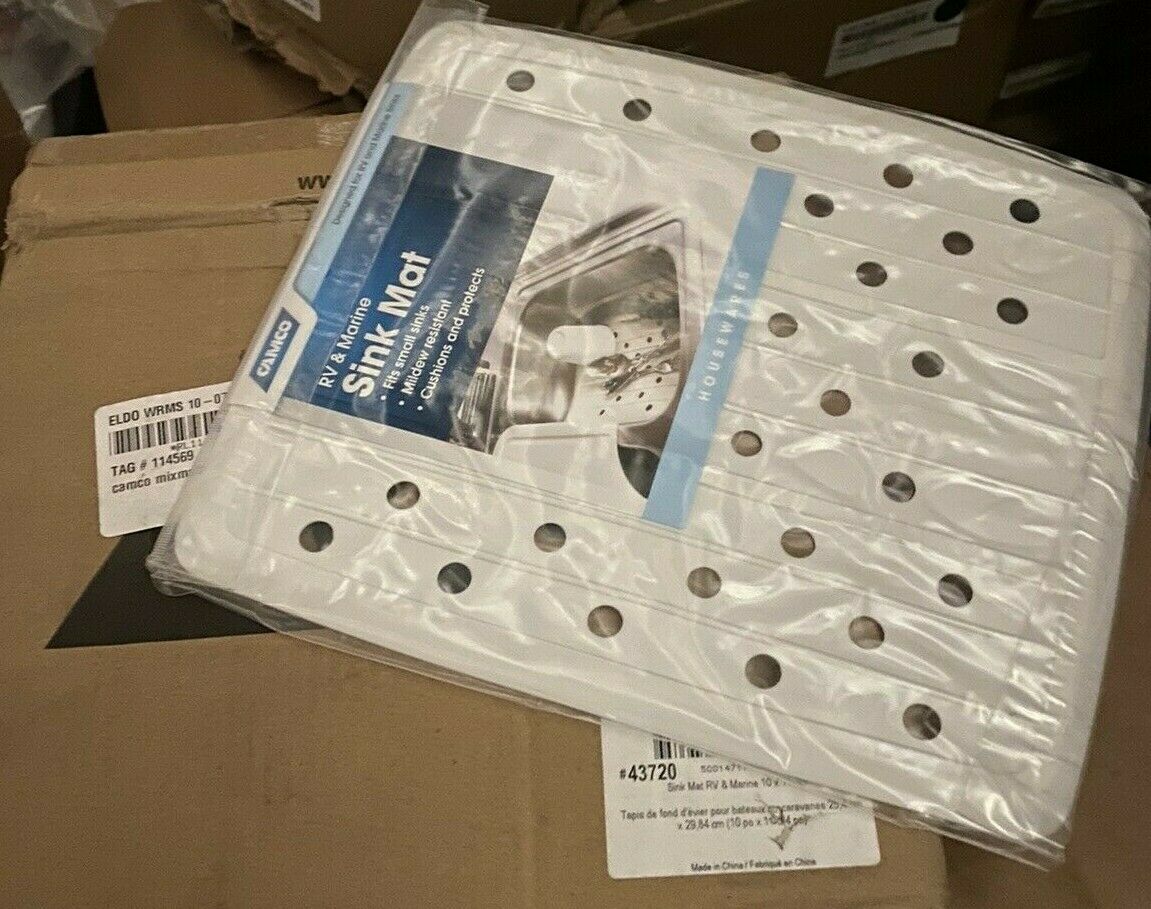 BRAND NEW Camco 43720 10 X 113/4inches RV & Marine Sink Mat White