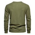 thumbnail image 5 of Men Waffle Henley Shirts Buttons Collar Long Sleeve Casual Pullover Soft Stretch Lightweight Tees Fall Basic Tops, 5 of 6