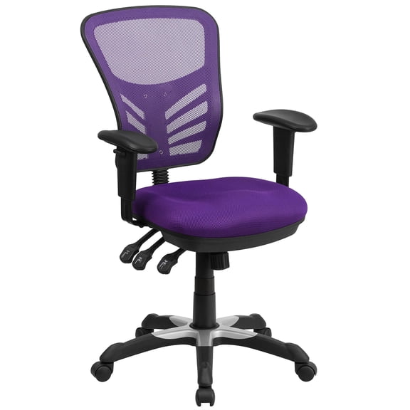 Scranton & Co Mesh Fabric Mid Back Swivel Office Chair in Purple