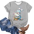 thumbnail image 4 of VBTAPA Women Easter Day Shirts Bunny Rabbit Letter Printed T-Shirt Short Sleeve Graphic Tee Tops Flash Sales Gray XXL, 4 of 5