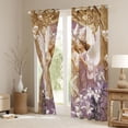 thumbnail image 3 of Homewish White Lily Black Out Curtains,Chic Angel Girls Curtains Pack of 2 (42x63 Each),Gold Purple Bedroom Curtains For Adults,Super Cozy Room Decor, 3 of 6