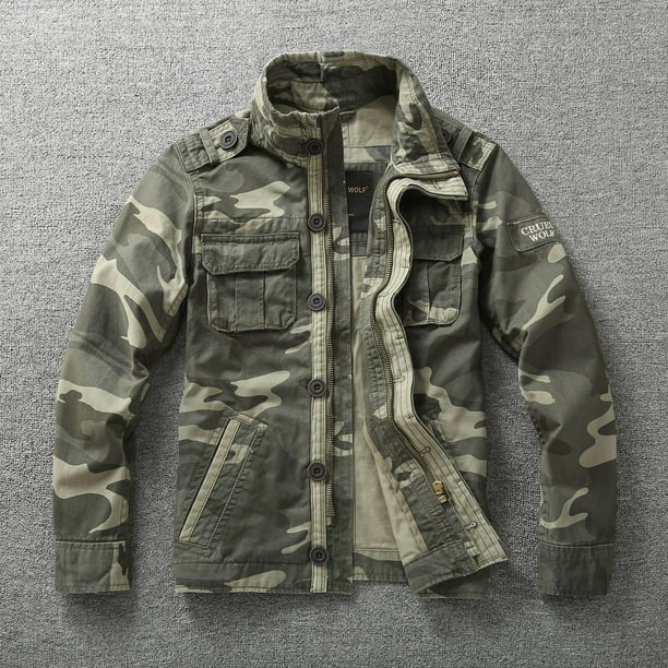 Abrigo de primavera para hombre chaqueta de camuflaje de tendencia de primavera para hombre ropa de trabajo resistente al desgaste de algodon