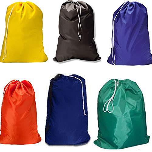 Purple Color Large Laundry Bag with Drawstring Closure Heavy Duty Durable Nylon 