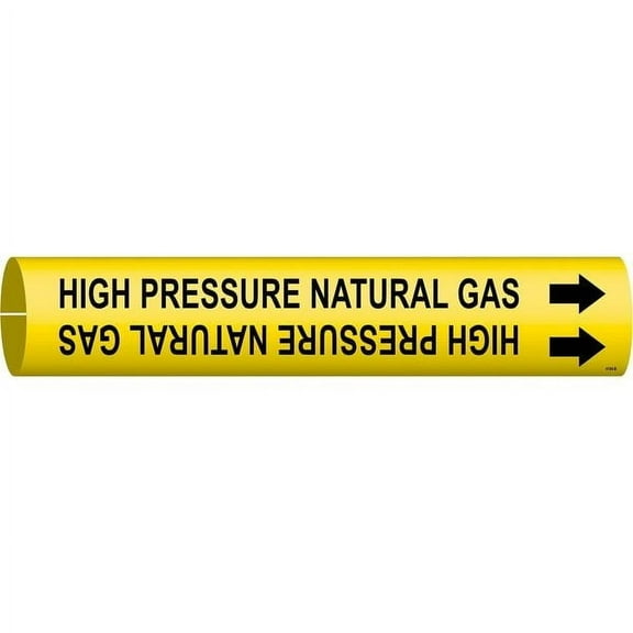 Brady Pipe Marker,High Pressure Natural Gas,Y, 4194-B 4194-B