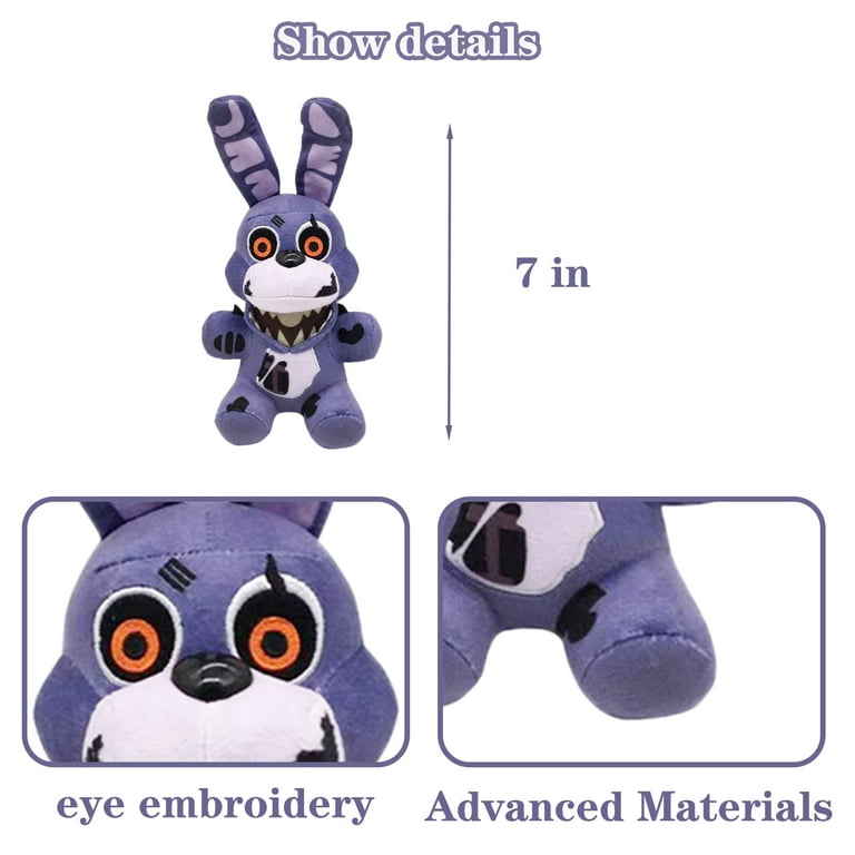  Nightmare Bonnie Plush Toy, FNAF plushies Toy, FNAF All  Character Stuffed Animal Doll Children's Gift Collection,8”(Purple Bonnie  Rabbit) : Toys & Games
