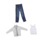 thumbnail image 2 of Figuras de acción 1:12, conjunto de camisa y pantalones , decoración de muñecas suaves, modelo, accesorios de disfraz, ropa corporal masculina azul rasgado, 2 of 8