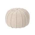 thumbnail image 2 of Bordeaux Knitted Cotton Round Pouf: Cozy Ottoman, Versatile Floor Cushion, & Soft Home Decor for Living Rooms & Home Offices Beige, 2 of 6