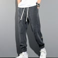 thumbnail image 2 of Vedolay Mens Pants Linen Pants Casual Long Pants Casual Trousers 2023 Dark Gray,2XL, 2 of 5