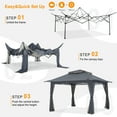 thumbnail image 4 of ABCCANOPY 13'x13' Gazebo Tent Outdoor Pop up Gazebo Canopy Shelter with Mosquito Netting, Gray, 4 of 9