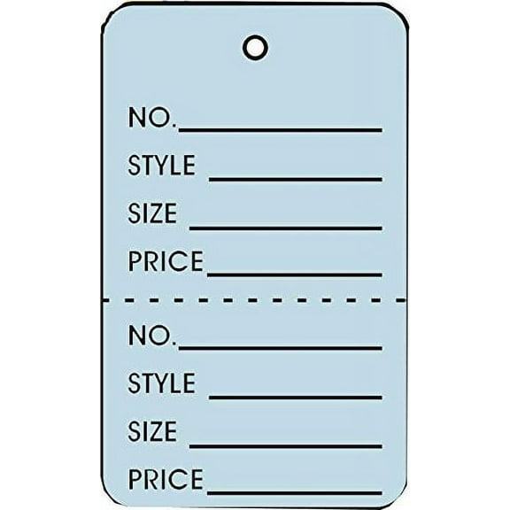 Small LIGHT BLUE 2 Part Perforated Price Coupon Tags, 1-1/4" x 1-7/8" - 1000 Tags