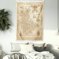 thumbnail image 3 of Island Tapestry, Old Ancient Antique Treasure Map with Details Retro Color Adventure Sailing Pirate Print, Wall Hanging for Bedroom Living Room Dorm Decor, 40W X 60L Inches, Cream, by Ambesonne, 3 of 5