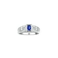thumbnail image 1 of RYLOS Men's Rings Sterling Silver Classic 6X4MM Oval Gemstone & Diamond Ring Blue Star Sapphire September Birthstone Rings For Men, Silver Rings, Size 8, 1 of 7