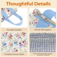 thumbnail image 4 of Pioneer Flower Floral Print Pattern Insulated Lunch Bag for Women & Adults,Large Portable Soft Cooler Lunch Bag,Thermal Food Storage Tote with Pearl Cotton,8.66L,8.75x5.75x9.5 Inch, 4 of 6