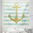 thumbnail image 1 of Vintage Tapestry, Nordic Marine Golden Yellow Anchor Striped Background Old-Fashioned Art, Fabric Wall Hanging Decor for Bedroom Living Room Dorm, 5 Sizes, Pale Blue White, by Ambesonne, 1 of 1