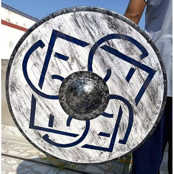 Viking Shield Medieval Battle-Ready Shield Wooden Shield Home Decoration Item 24 Inch