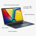 thumbnail image 5 of ASUS VivoBook 15 Business Laptop, 15.6” FHD Touchscreen Display, 12th Gen Intel 10-Core i7-1255U, 24GB RAM, 2TB PCIe SSD, Backlit KB, Keypad, Webcam, WiFi 6, HDMI, USB-C, Mytrix HDMI Cable, Win 11 Pro, 5 of 8