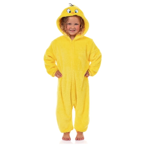 Looney Tunes Union Suit Toddler Tweety Bird Kigurumi Full Zip Pajamas