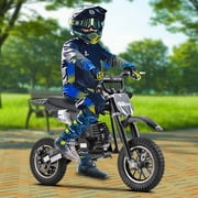 Kids Mini 50CC Gas Dirt Bike, DB1 Model 2 Stroke Ride on Bike with Off-Road Tire, Shocks, Pull Start, Oil Mixed Required, Support Up to 165lbs