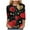 Red, variant on felwors 3/4 Length Sleeve Womens Tops, Spring Summer Tops Crew Neck Floral Print Workout Shirts for Women Loose Fit (Red, XXXL)