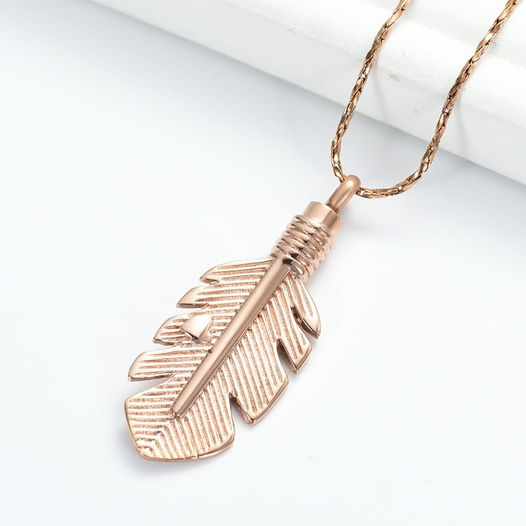 Feather hotsell urn necklace