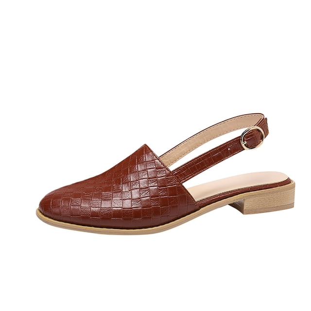 CEHVOM Chaussures Plates Pointues pour Femmes Chaussures Décontractées Tissées Sandales Confortables