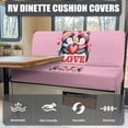 thumbnail image 4 of XYZCANDO Love Rv Dinette Cushion Covers Penguin 2 Seat Couch Cover Easy to Install Universal Rv Accessories Comfort Slip Covers for Loveseat Camper Decor 1 Backrest Cover and 1 Bench Cover Pink, 4 of 7