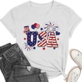 thumbnail image 5 of Mifsaly Independence Day Shirt Women Crewneck Short Sleeve Tops Summer Casual Usa Patriotic Graphic Cotton T Shirts Lightweight Breathable Daily Wear Fashion Tees XL, 5 of 6