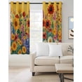 thumbnail image 2 of Colorful Sunflower Blackout Curtains for Bedroom Living Room Darkening Curtains 54 Inch Long Farmhouse Botanical Floral Short Curtain for Small Window Treatment Insulated Grommet Drapes 52"x54"x2, 2 of 9