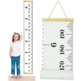 thumbnail image 1 of Tabla de altura extraíble para colgar en tabla de pared de altura ajustable, regla colgante para niños, regla de medición de altura de lona para decoración de habitación de niños, 190 cm x 20 cm, 1 of 5