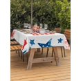 thumbnail image 3 of Outdoor Tablecloth with Umbrella Hole for Patio/Picnic/Party/Camping, American Map Waterproof Table Cloth Rectangle Table Cover Washable, Patriotic 250 Freedom Independence Day (54"x 80"), 3 of 9