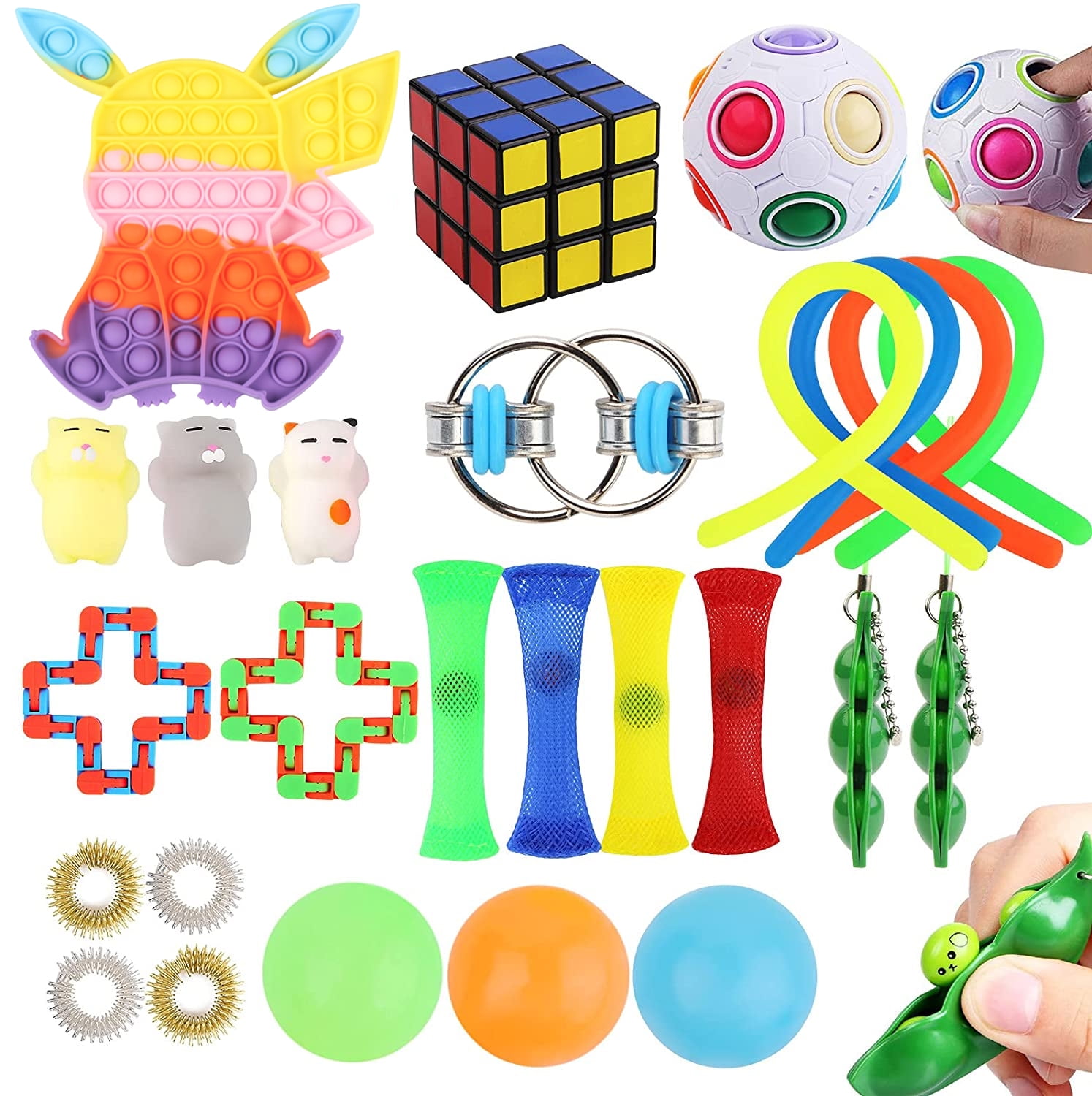 2X Poppet Fidget Toy Autism Stress Relief Bubble Sensory Extrusion Simple Dimple 