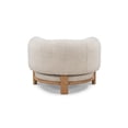 thumbnail image 4 of Benjara Kios 39 Inch Accent Chair, Soft Cream White Polyester, Natural Ash Wood, 4 of 5