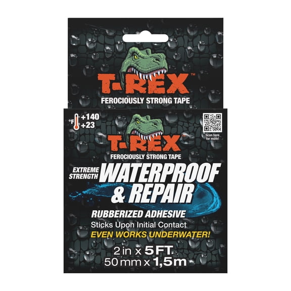 T-Rex Brand 1.88 in. x 5 ft. Black Waterproof Multipurpose Rubber Tape