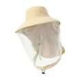 thumbnail image 3 of Sombrero de apicultura ligero de nailon con protección facial para pesca, senderismo y actividades al aire libre. Caqui, 3 of 9