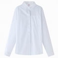 thumbnail image 5 of NIEWTR Classic Boys Button Down Shirt Long Sleeve Oxford Dress Shirt Solid Color for School Holidays Church and Formal Occasions（A-White,12-13 Years), 5 of 5