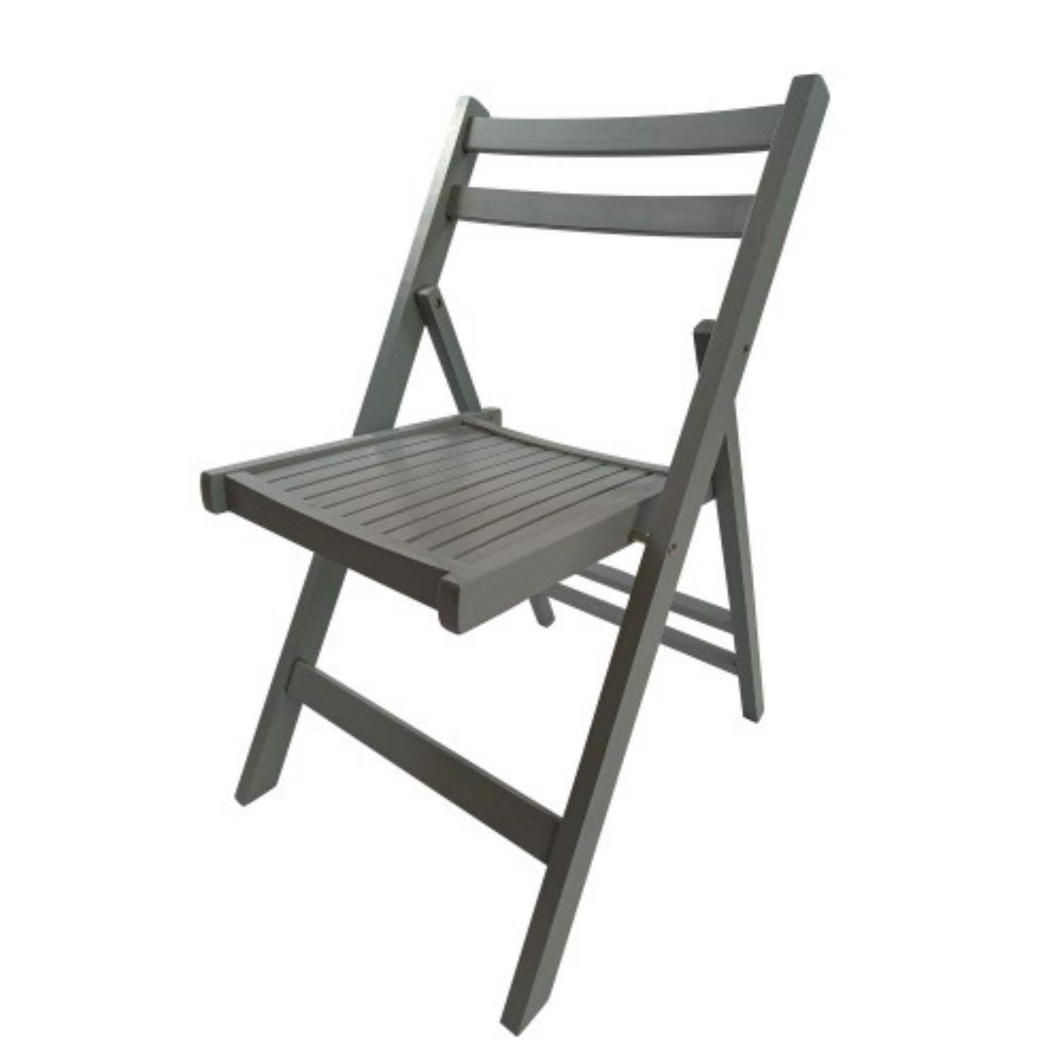 Folding Chairs Set of 4, Solid Wood Folding Chairs with Slatted Seat, Portable Event Chairs for Dining Room, Kitchen, Wedding & Party, Gray