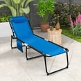 thumbnail image 2 of Costway Patio Folding Chaise Lounge with 4-Level Backrest Side Pocket & Detachable Headrest, 2 of 8