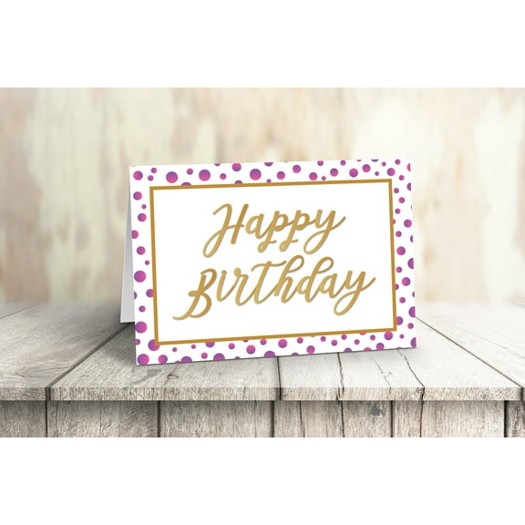 Elegant & Contemporary Happy Birthday Card - Birthday - 10 Boxed Set Birthday Cards