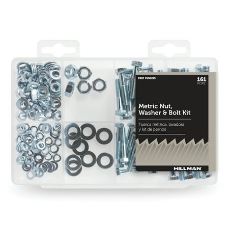 

Metric Nut Washer & Bolt Kit Indoor Zinc Finish Steel 161 Pieces with Storage Case
