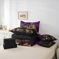 thumbnail image 5 of Lion Twin Comforter Set - 7 Pieces Reversible Comforters Twin Size Bed Set Bed in a Bag with Comforter,Purple Rose Sheets,Pillowcases & Shams,African Animals Flowers Floral Bedding Sets, 5 of 5