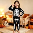 thumbnail image 2 of Tfken Halloween Skeleton Graphic Pajamas Outfit Set For Girls Long Sleeve Tops Elastic Waist Pants Set Loungewear Cute Homewear Sleepwear Festival Kids Comfy Pjs Clothes Size 7-8 Years, 2 of 4